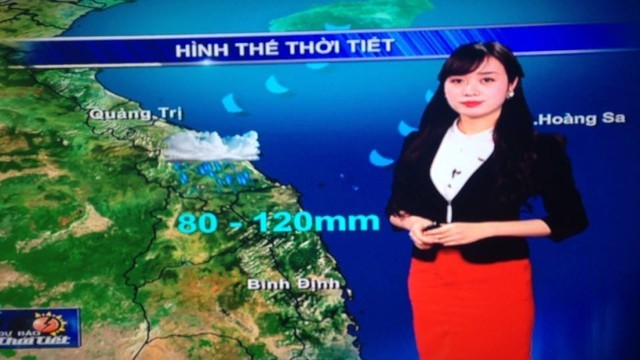 MC Lan Phương trong bản tin Dự báo thời tiết
