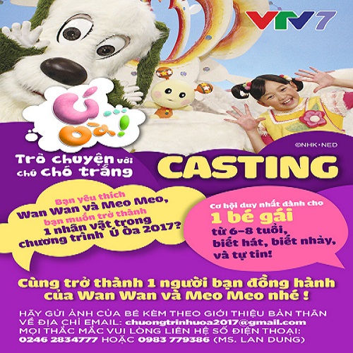Casting MC Nhí - bạn đồng hành cùng Chú chó trắng Wan Wan trên sóng VTV7