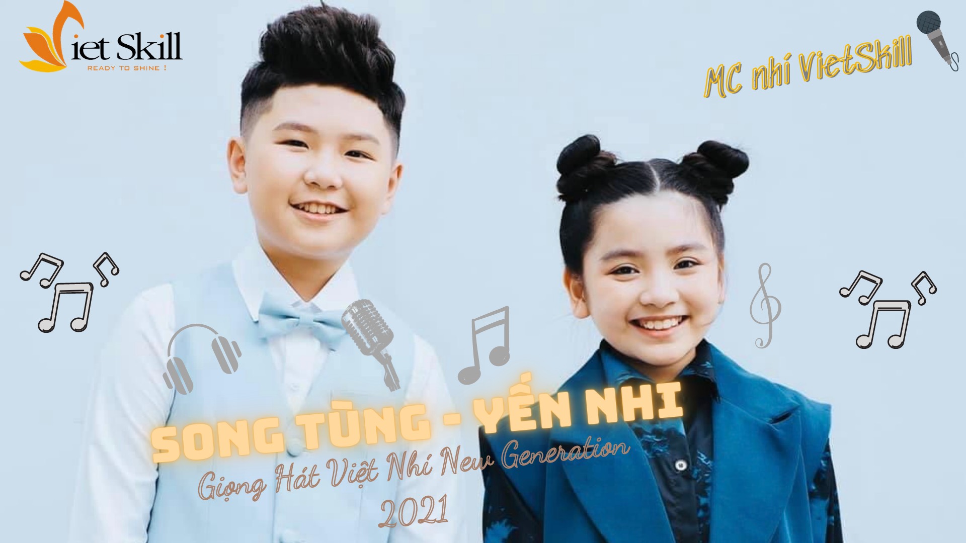 Bắt gặp cặp đôi Giọng Hát Việt Nhí 2021 New Generation Song Tùng - Yến Nhi tại lớp học MC VietSkill